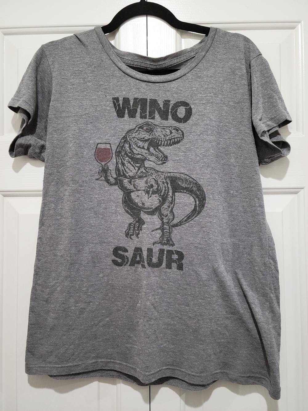 Gray 'Wino Saur' Graphic Short Sleeve Tee